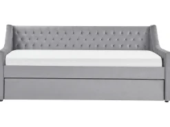 Letto estraibile Velluto MONTARGIS 90 x 200 cm Grigio chiaro