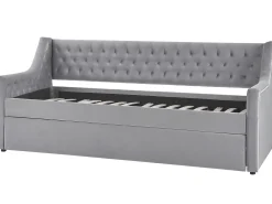 Letto estraibile Velluto MONTARGIS 90 x 200 cm Grigio chiaro