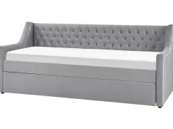 Letto estraibile Velluto MONTARGIS 90 x 200 cm Grigio chiaro