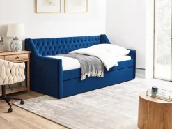 Letto estraibile Velluto MONTARGIS 90 x 200 cm Blu marino
