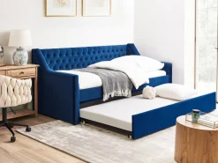 Letto estraibile Velluto MONTARGIS 90 x 200 cm Blu marino