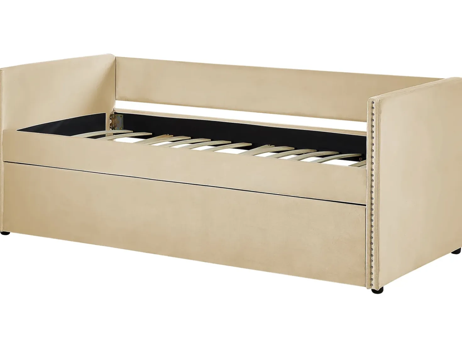 Letto estraibile Velluto TROYES 90 x 200 cm Beige