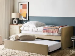 Letto estraibile Velluto TROYES 90 x 200 cm Beige