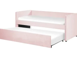 Letto estraibile Velluto TROYES 90 x 200 cm Rosa pastello