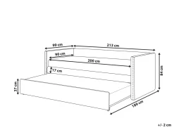 Letto estraibile Velluto TROYES 90 x 200 cm Rosa pastello
