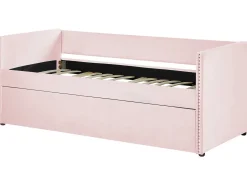Letto estraibile Velluto TROYES 90 x 200 cm Rosa pastello