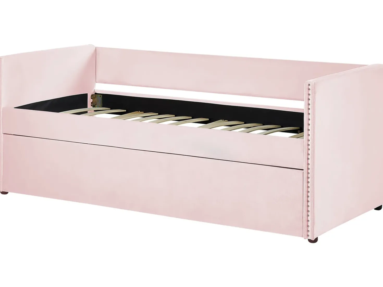 Letto estraibile Velluto TROYES 90 x 200 cm Rosa pastello