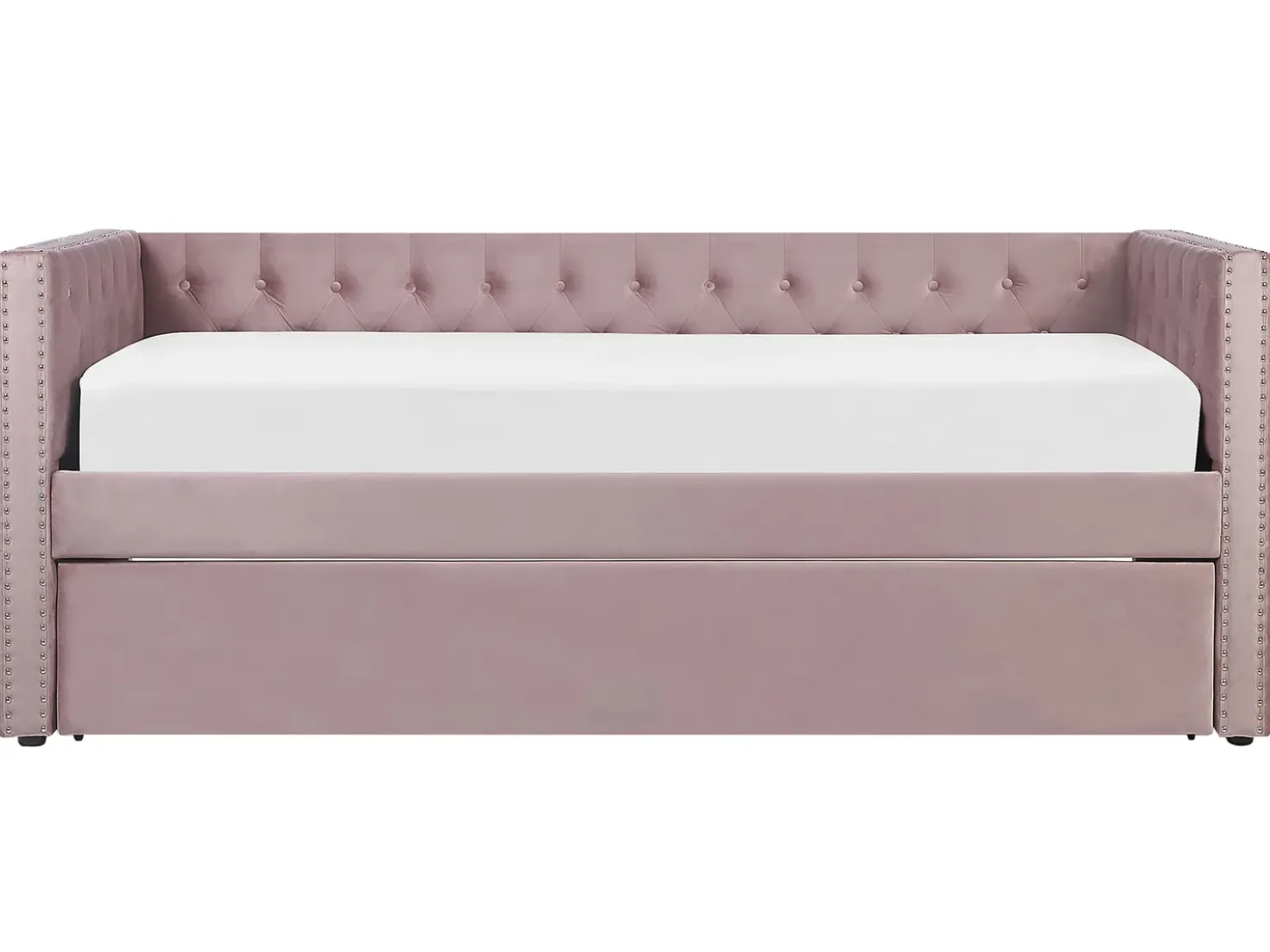Letto estraibile Velluto GASSIN 90 x 200 cm Rosa