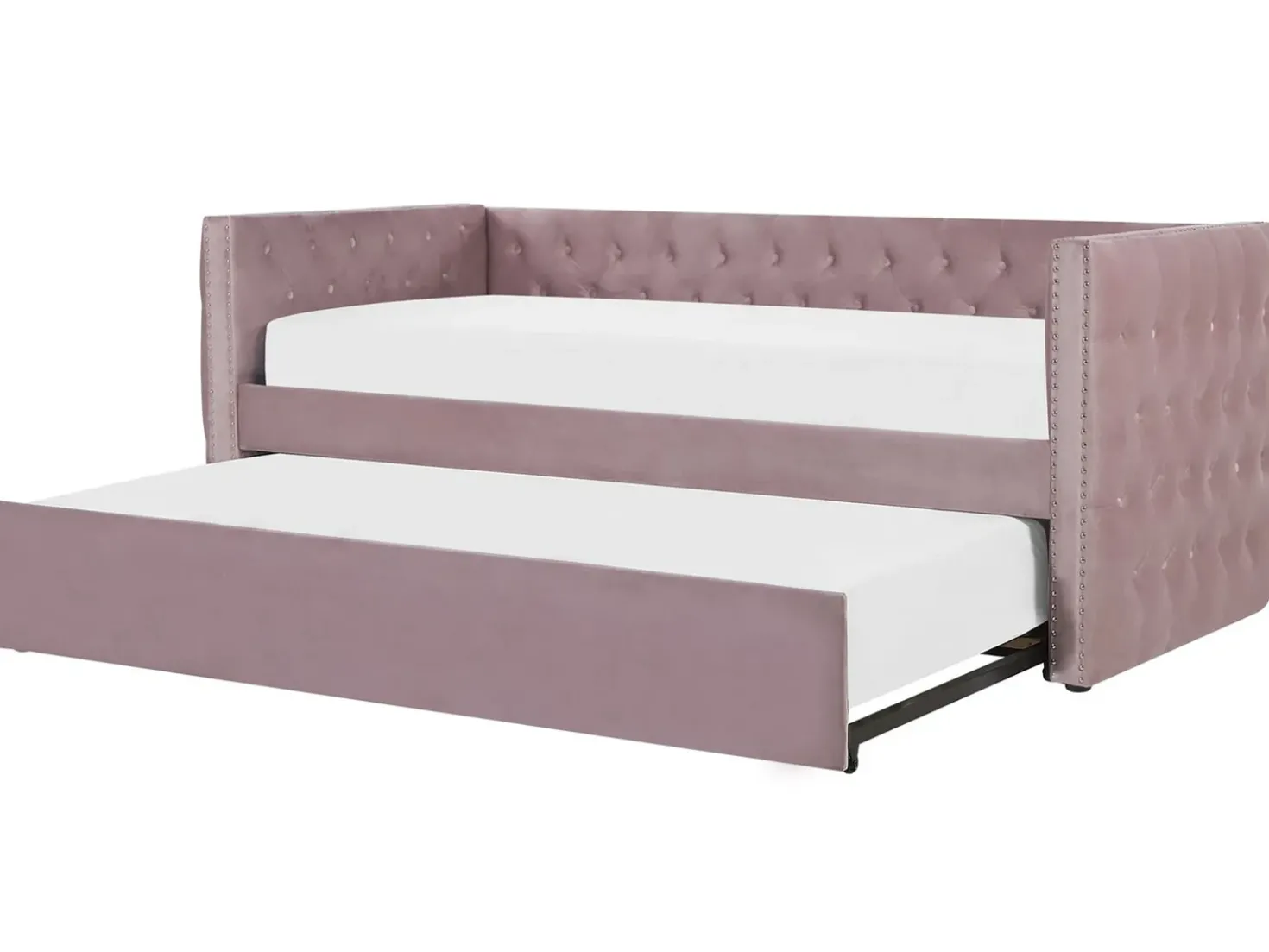 Letto estraibile Velluto GASSIN 90 x 200 cm Rosa