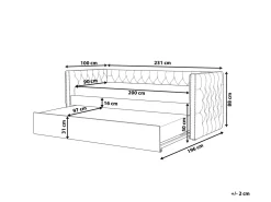 Letto estraibile Velluto GASSIN 90 x 200 cm Rosa