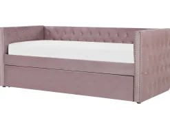 Letto estraibile Velluto GASSIN 90 x 200 cm Rosa