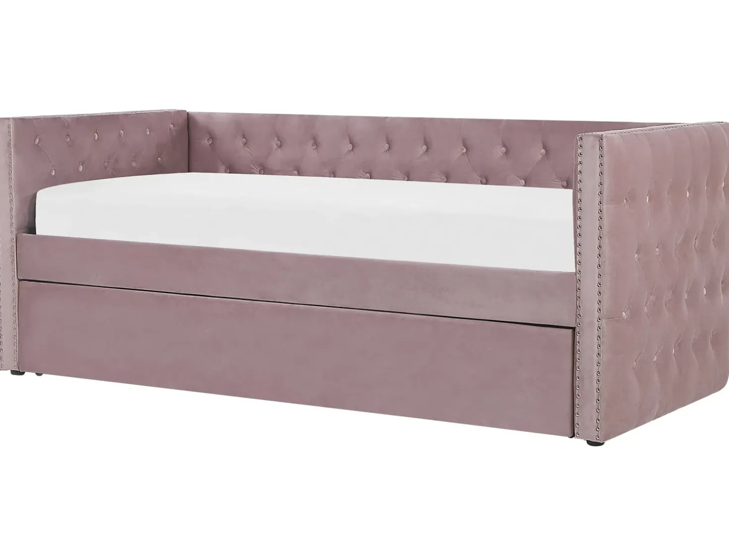 Letto estraibile Velluto GASSIN 90 x 200 cm Rosa