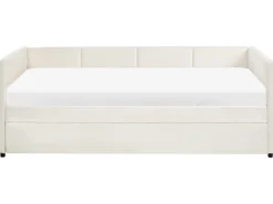 Letto estraibile Velluto CHAVONNE 90 x 200 cm Bianco sporco