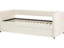 Letto estraibile Velluto CHAVONNE 90 x 200 cm Bianco sporco
