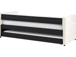 Letto estraibile Velluto CHAVONNE 90 x 200 cm Bianco sporco
