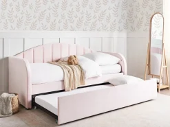 Letto estraibile Velluto EYBURIE 90 x 200 cm Rosa pastello