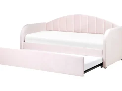 Letto estraibile Velluto EYBURIE 90 x 200 cm Rosa pastello