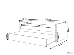 Letto estraibile Velluto TROYES 90 x 200 cm Grigio chiaro