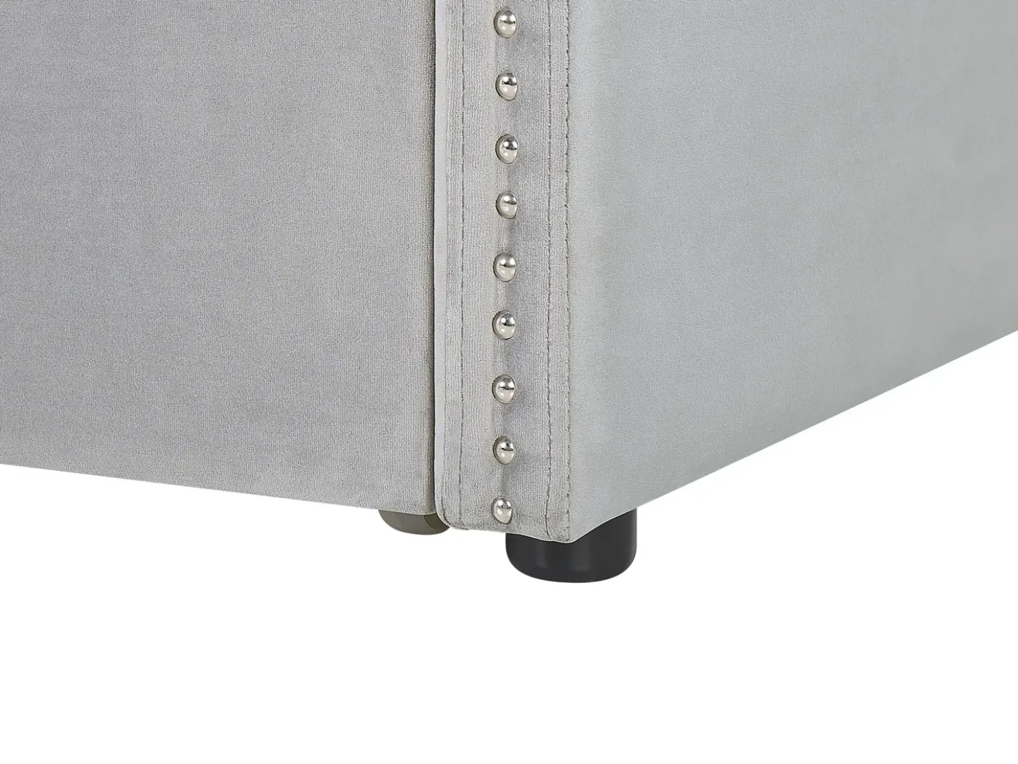 Letto estraibile Velluto TROYES 90 x 200 cm Grigio chiaro