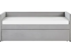 Letto estraibile Velluto TROYES 90 x 200 cm Grigio chiaro