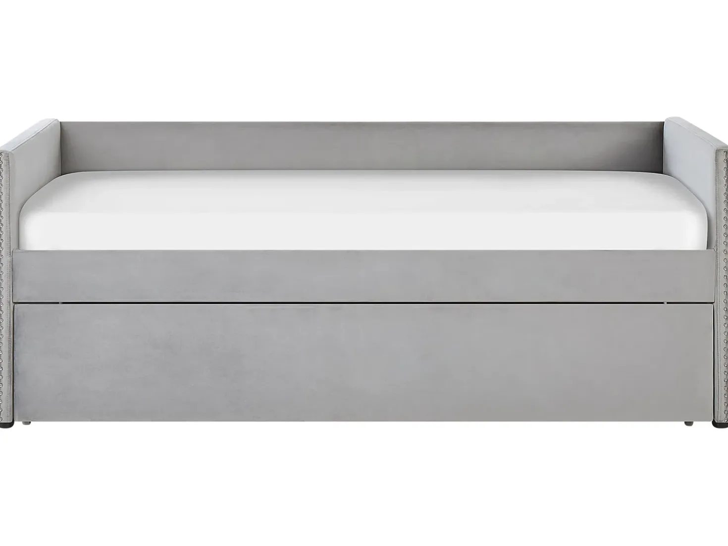 Letto estraibile Velluto TROYES 90 x 200 cm Grigio chiaro