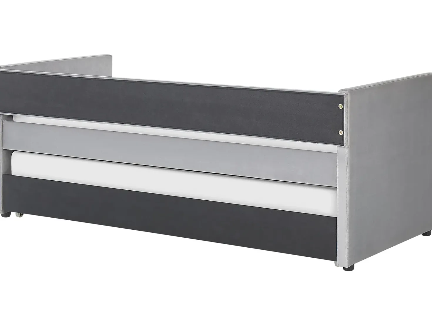 Letto estraibile Velluto TROYES 90 x 200 cm Grigio chiaro