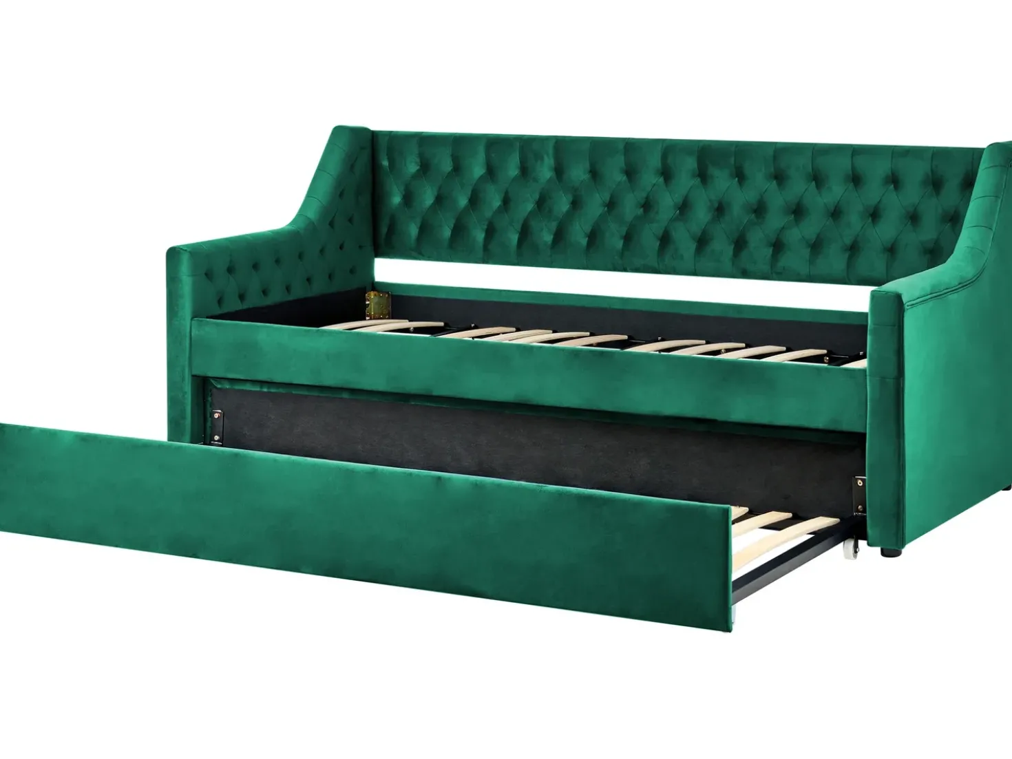Letto estraibile Velluto MONTARGIS 90 x 200 cm Verde smeraldo