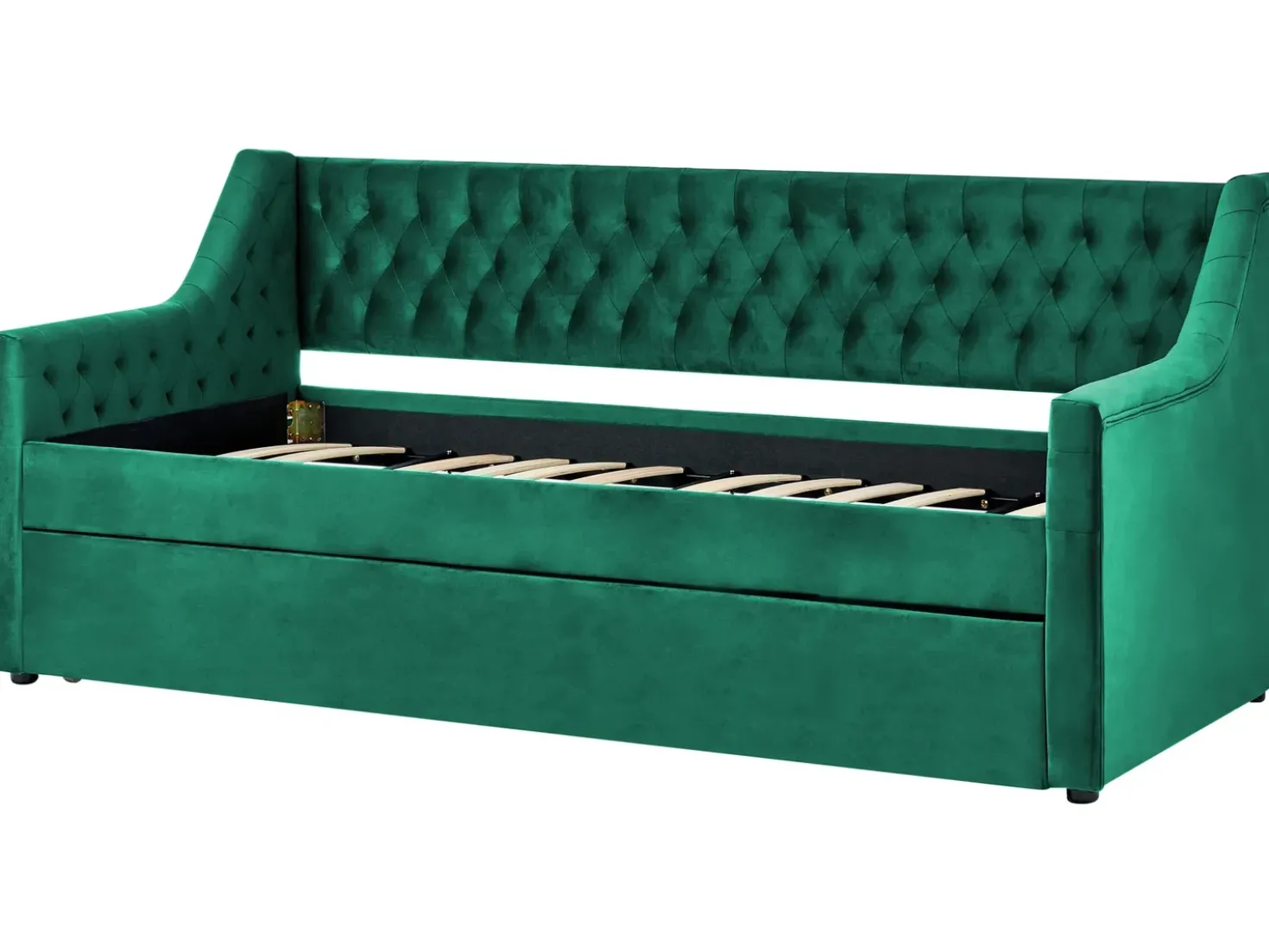 Letto estraibile Velluto MONTARGIS 90 x 200 cm Verde smeraldo