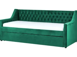 Letto estraibile Velluto MONTARGIS 90 x 200 cm Verde smeraldo