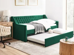 Letto estraibile Velluto MONTARGIS 90 x 200 cm Verde smeraldo