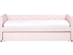 Letto estraibile Velluto LIBOURNE 90 x 200 cm Rosa pastello