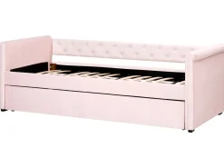Letto estraibile Velluto LIBOURNE 90 x 200 cm Rosa pastello