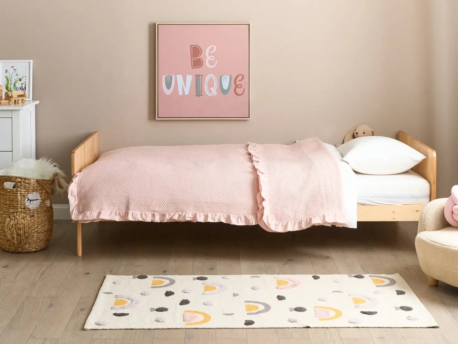 Letto Legno di pino BONNAC 90 x 200 cm Marrone chiaro