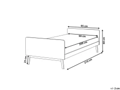 Letto Legno di pino BONNAC 90 x 200 cm Grigio