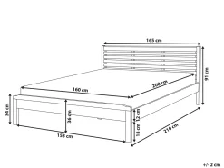 Letto Legno di pino CARNAC 160 x 200 cm Marrone chiaro