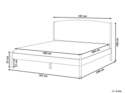 Letto Legno di pino CLAIRAC 180 x 200 cm Marrone chiaro