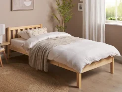Letto Legno di pino FLORAC 90 x 200 cm Marrone chiaro