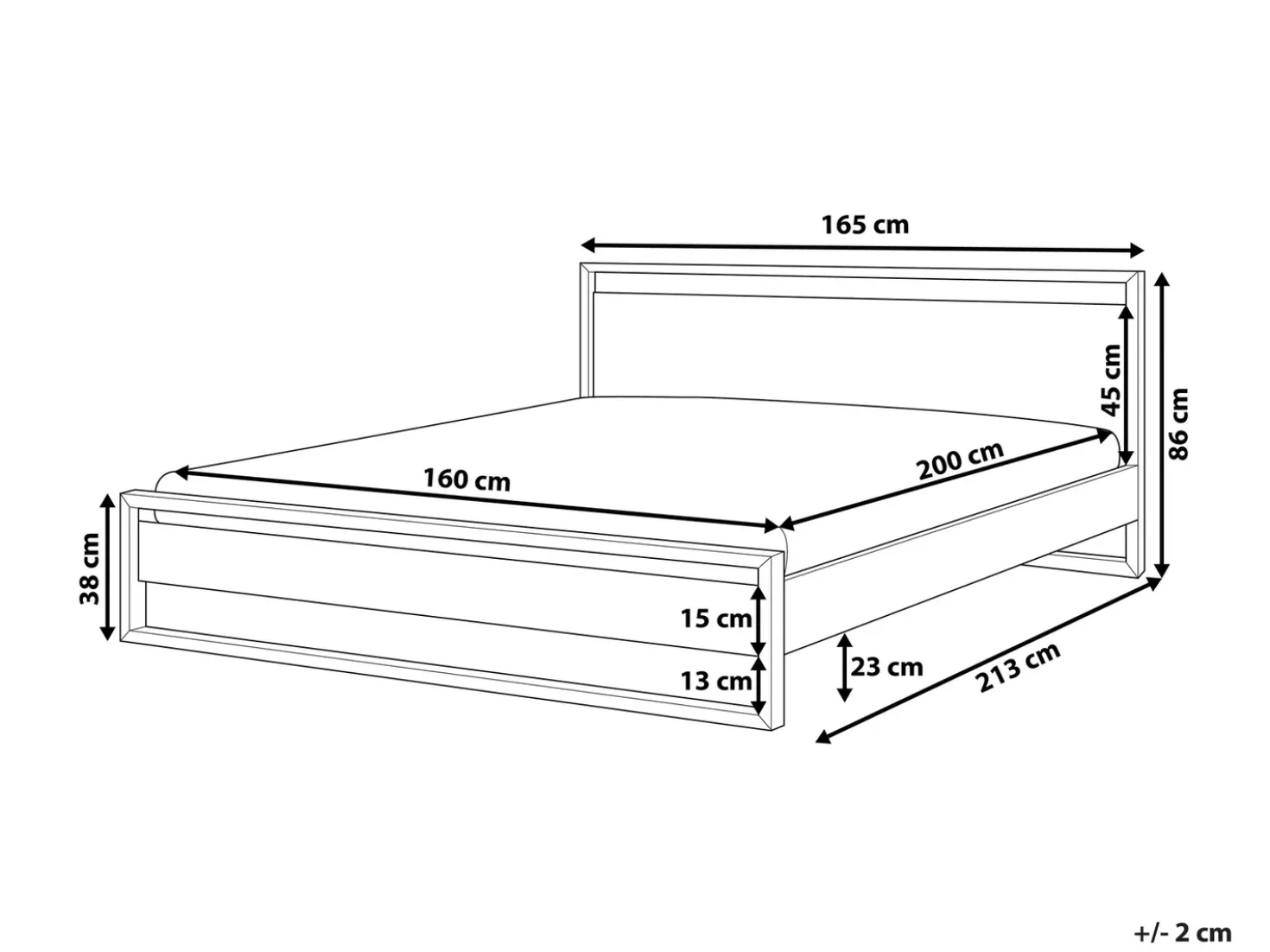 Letto Legno di pino GIULIA 160 x 200 cm Marrone scuro