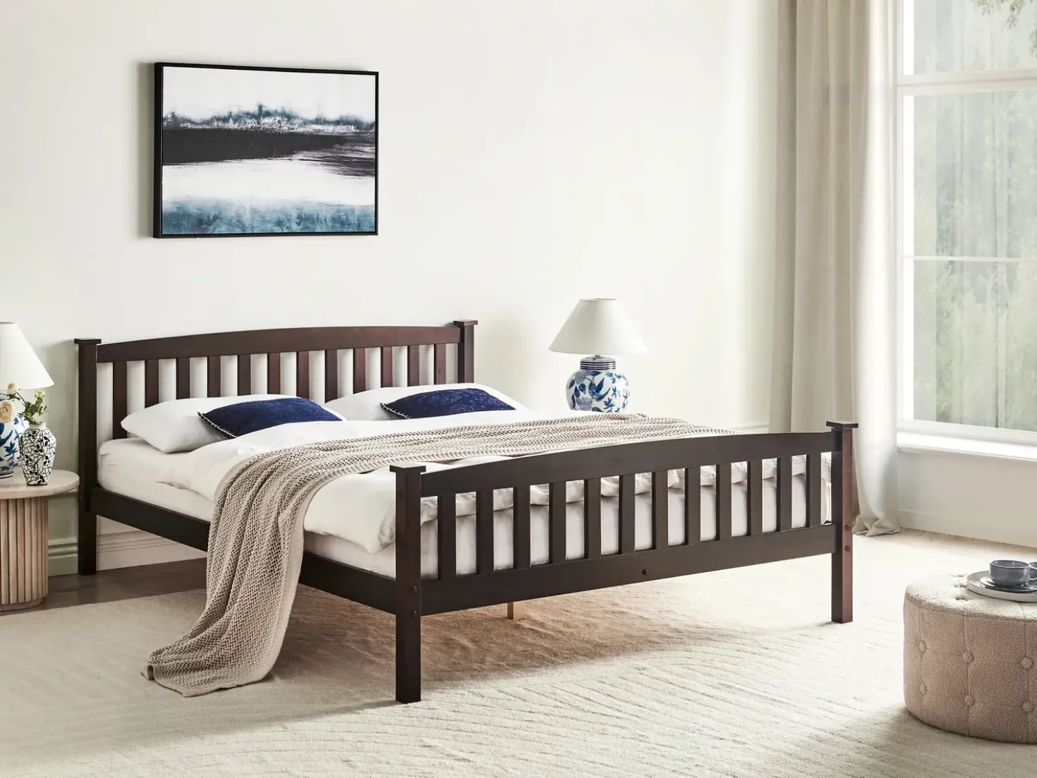 Letto Legno di pino GIVERNY 160 x 200 cm Marrone scuro