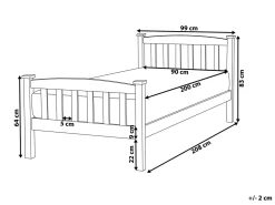Letto Legno di pino GIVERNY 90 x 200 cm Marrone chiaro