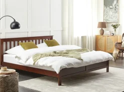 Letto Legno di pino MAYENNE 180 x 200 cm Marrone scuro