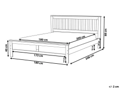 Letto Legno di pino MAYENNE 180 x 200 cm Marrone chiaro