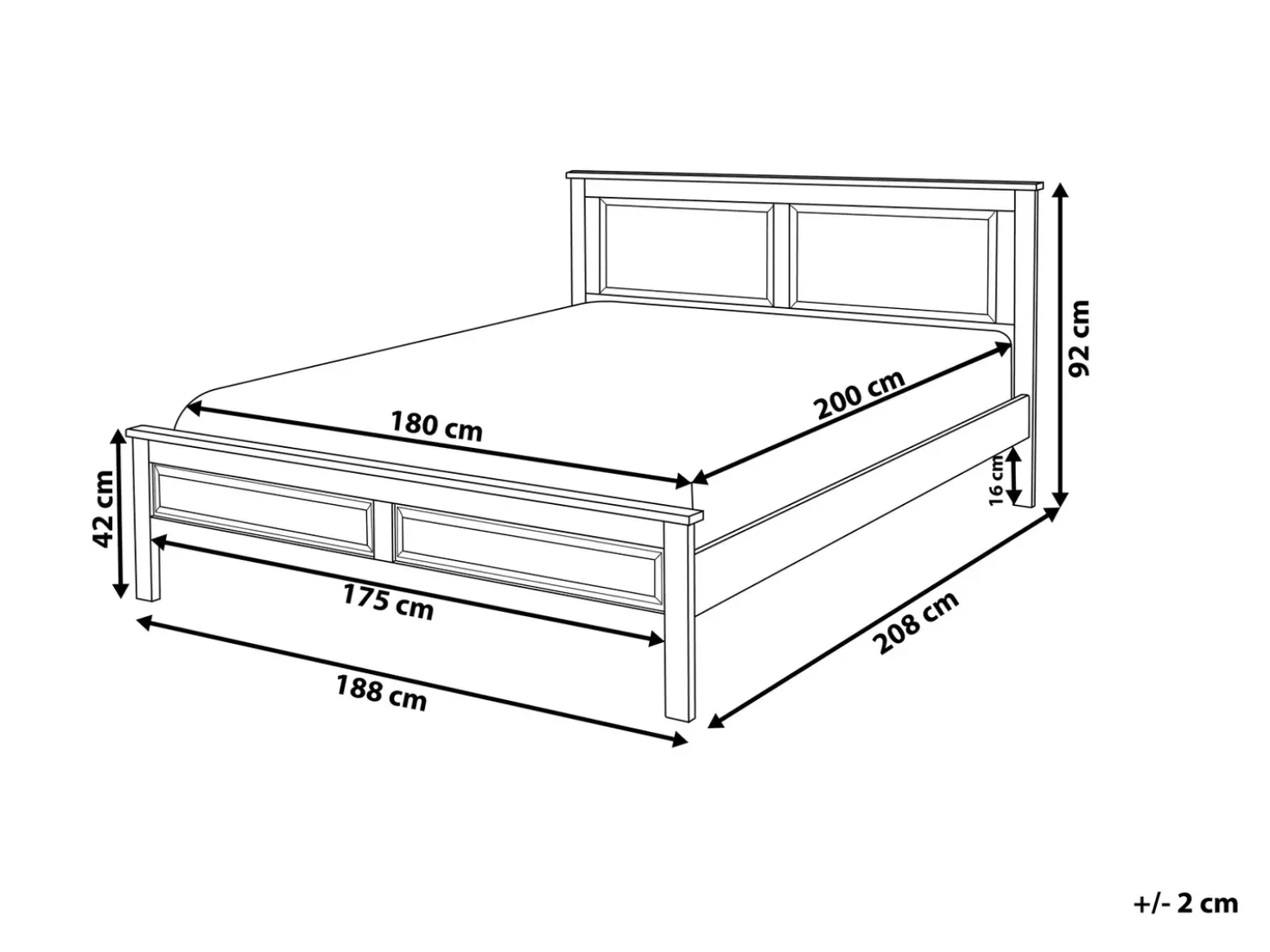 Letto Legno di pino OLIVET 180 x 200 cm Blu scuro