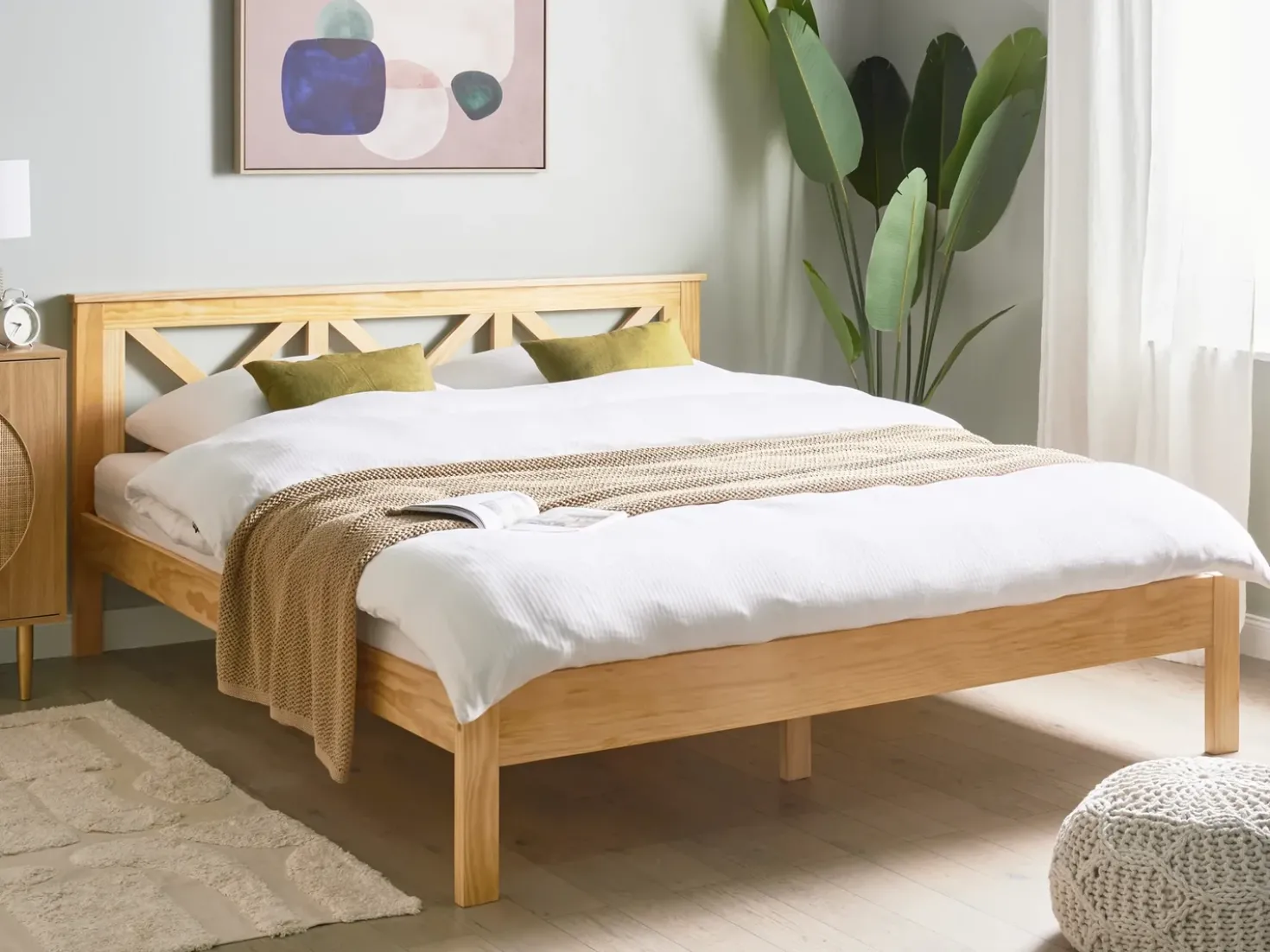 Letto Legno di pino TANNAY 180 x 200 cm Marrone chiaro