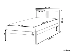 Letto Legno di pino VANNES 90 x 200 cm Marrone chiaro