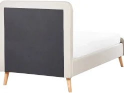 Letto Lino sintetico RENNES 90 x 200 cm Beige chiaro