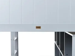 Letto matrimoniale alto con scrivania Legno di pino FOUCAMONT 90 x 200 cm Grigio