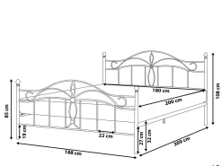 Letto Metallo ANTLIA 180 x 200 cm Nero