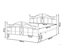 Letto Metallo ANTLIA 160 x 200 cm Bianco