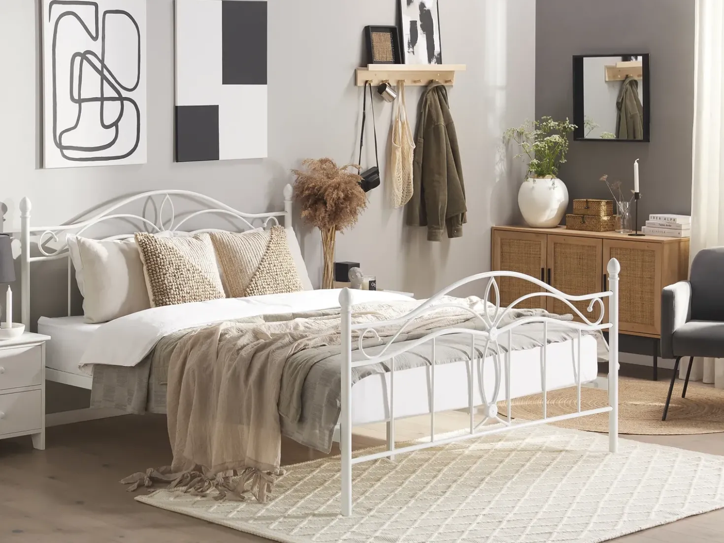 Letto Metallo ANTLIA 160 x 200 cm Bianco